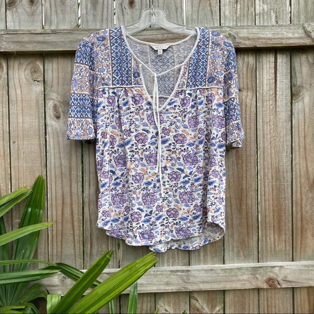 Lucky Brand Tie Front Top